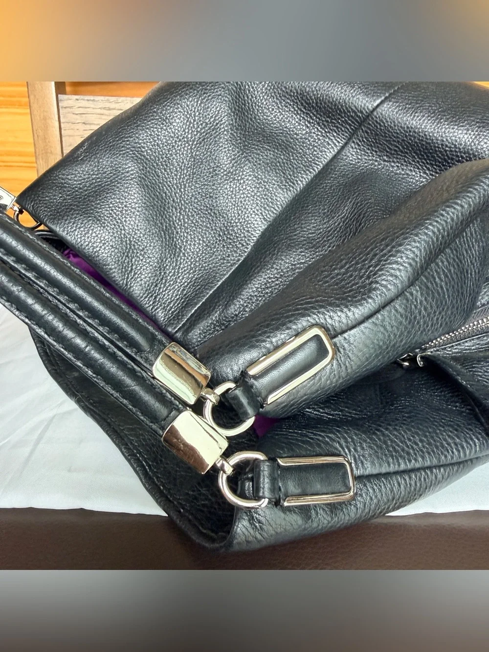 Coach Madison Phoebe pebbled leather shoulder bag in black